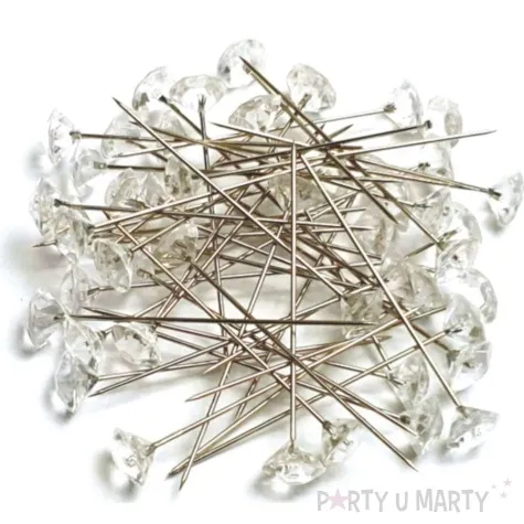 szpilki diamenciki bezbarwne 54 mm aliga 50 szt