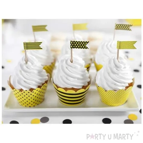 szpilki drewniane pszczolka partydeco 7 cm 6 szt