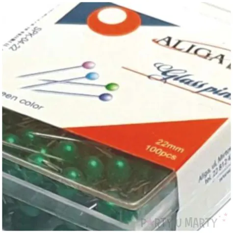 szpilki perelki zielone ciemne 22 mm aliga 100 szt
