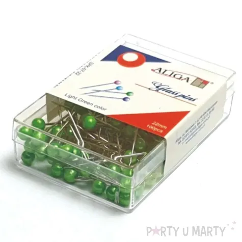 szpilki perelki zielone jasne 22 mm aliga 100 szt