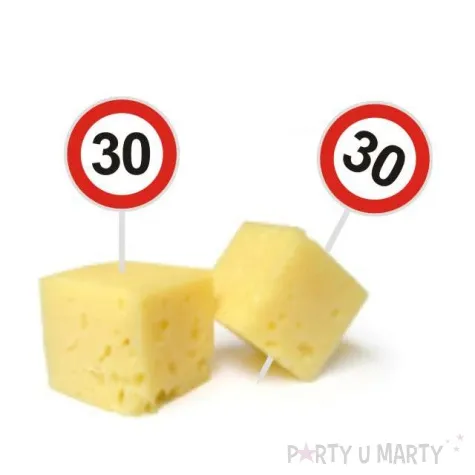 szpilki plastikowe urodziny 30 traffic birthday funny fashion 12 szt