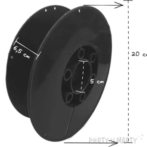 szpula pusta abs classic czarna 20 cm