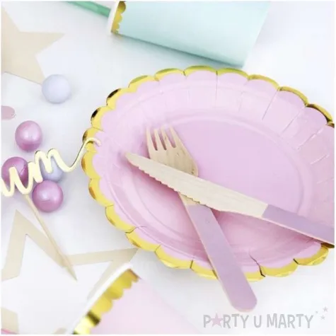 sztucce drewniane classic rozowe jasne 16 cm 18 szt