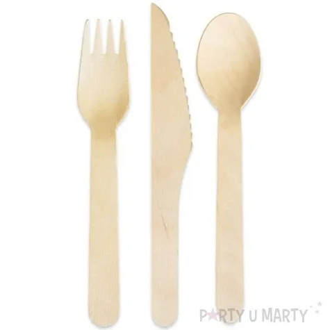 sztucce drewniane eko drewniane brazowe 18 szt