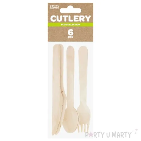 sztucce drewniane eko noz widelec lyzka godan 6 szt