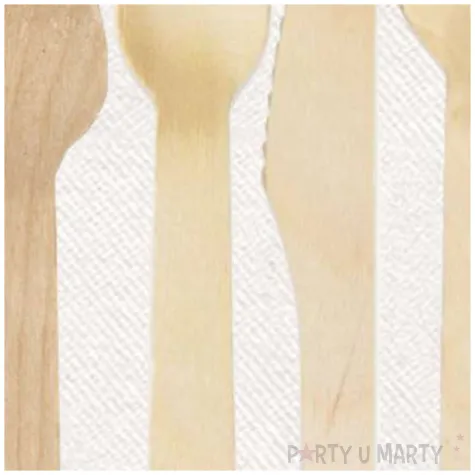 sztucce drewniane eko noz widelec lyzka lyzeczka z serwetka godan