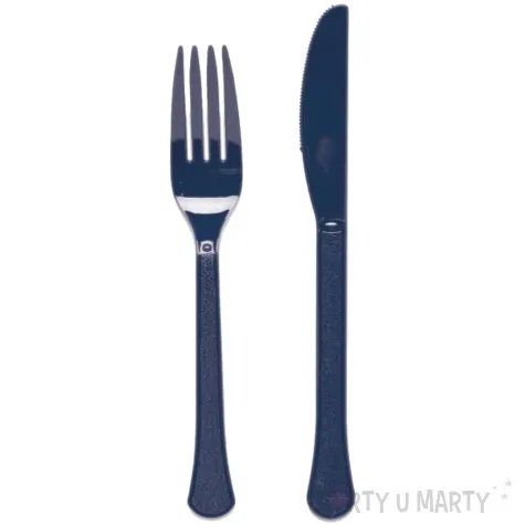 sztucce plastikowe blueberry granatowy amscan 19 5 cm 24 szt