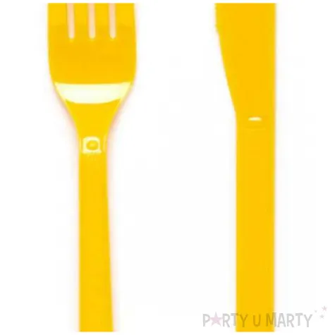 sztucce plastikowe buttercup zolty amscan 19 5 cm 24 szt