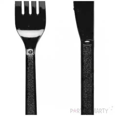 sztucce plastikowe charcoal czarny amscan 19 5 cm 24 szt