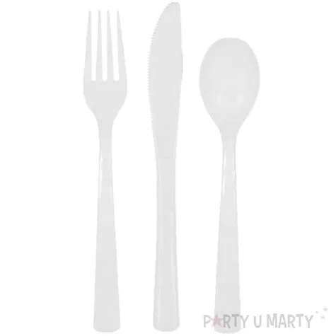 sztucce plastikowe classic biale 18 szt