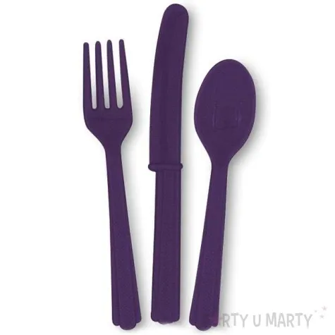 sztucce plastikowe classic fioletowy ciemny 18 szt