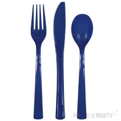 sztucce plastikowe classic granatowe 18 szt