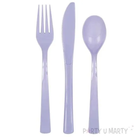 sztucce plastikowe classic lawendowe unique 18 szt