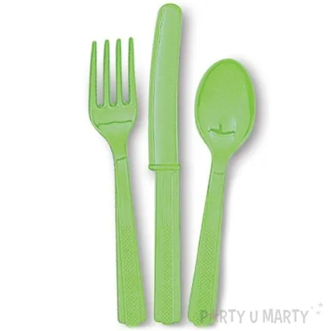 sztucce plastikowe classic limonkowe 18 szt