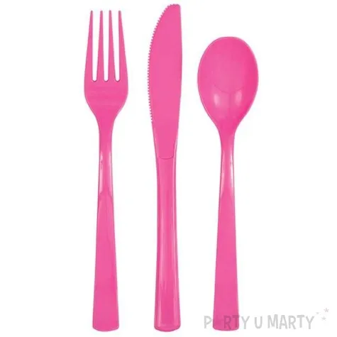 sztucce plastikowe classic rozowe 18 szt