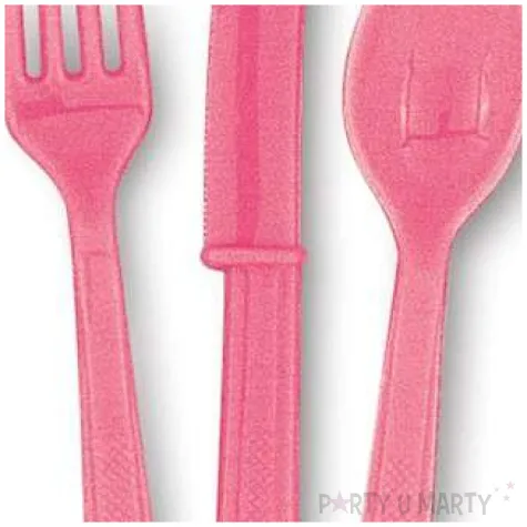 sztucce plastikowe classic rozowe unique 18 szt