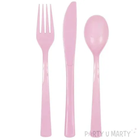 sztucce plastikowe classic rozowy jasny 18 szt