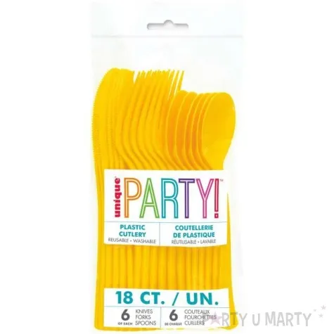 sztucce plastikowe classic zolty 18 szt