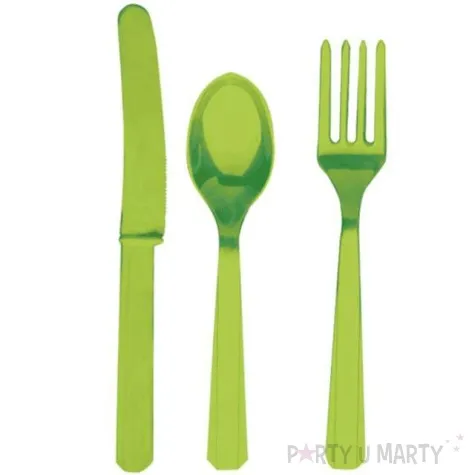 sztucce plastikowe zestaw amscan zielone 24 szt