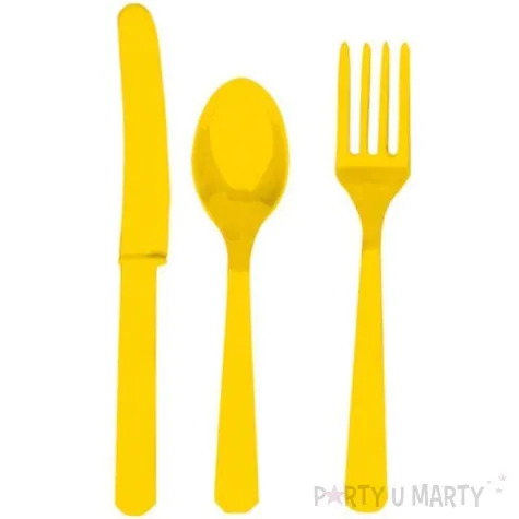 sztucce plastikowe zestaw amscan zolte 24 szt