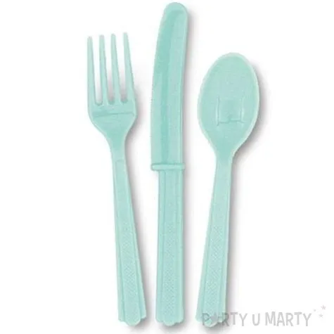 sztucce plastikowe zestaw unique mietowe 18 szt