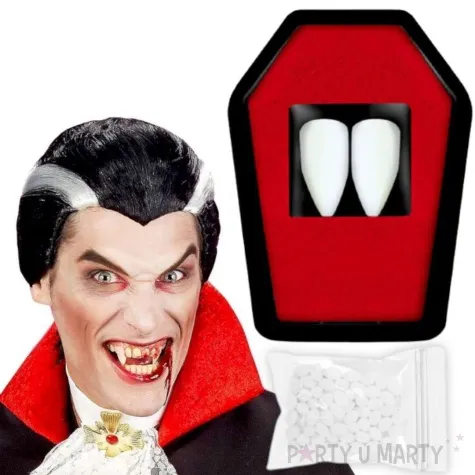 sztuczne zeby kly wampira termoplastyczny klej widmann