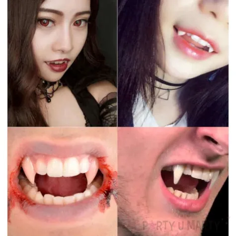 sztuczne zeby kly wampira termoplastyczny klej widmann