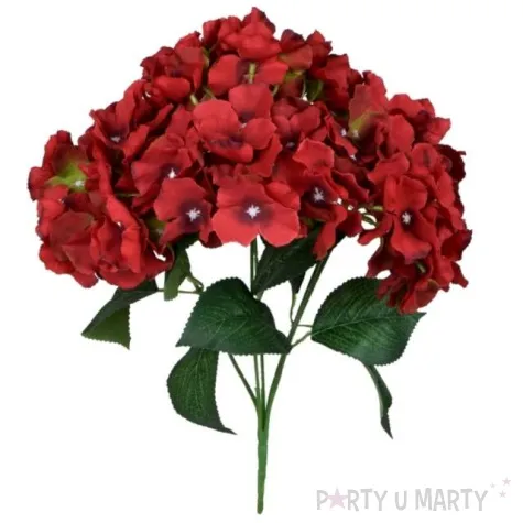sztuczny kwiat bukiet hortensja czerwona bomm 45 cm