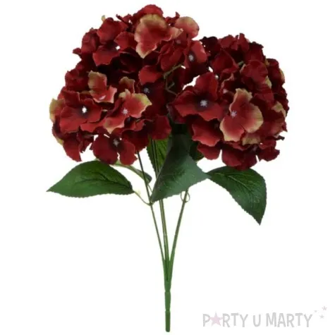 sztuczny kwiat bukiet hortensja czerwono zolta bomm 45 cm
