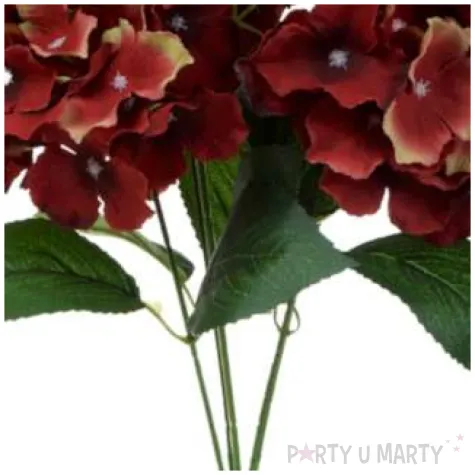 sztuczny kwiat bukiet hortensja czerwono zolta bomm 45 cm