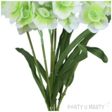 sztuczny kwiat bukiet zonkile zielone bomm 43 cm