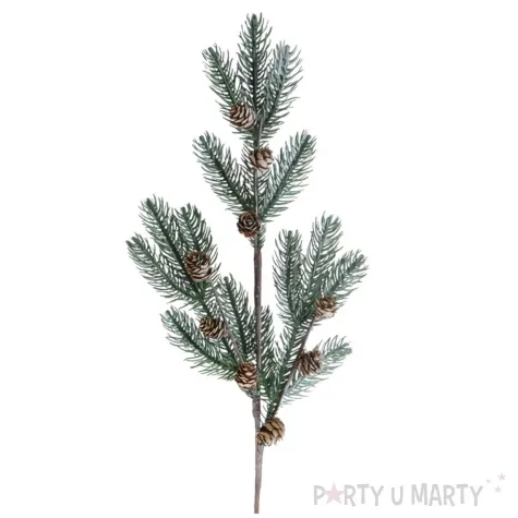sztuczny kwiat galazka iglasta z szyszkami bomm 73 cm