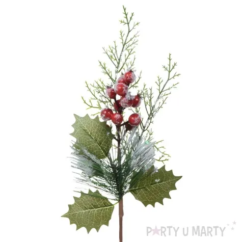 sztuczny kwiat galazka osniezona z jarzembina boom 44 cm