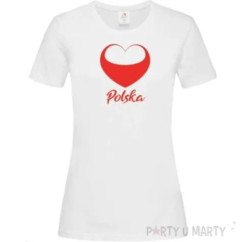t shirt z nadrukiem polska serce kibica biala arpex xl