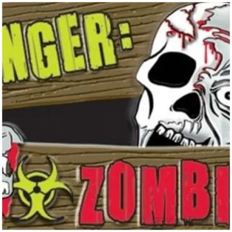 tablica dekoracyjna danger zombies halloween amscan 47 x 28 cm