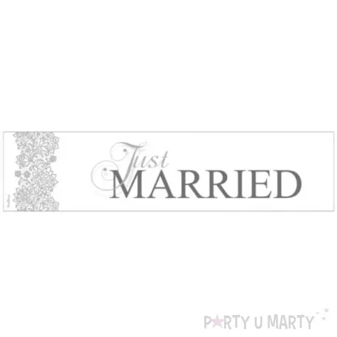 tablica rejestracyjna just married srebrna partydeco