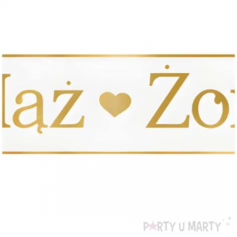 tablica rejestracyjna maz zona bialy zloty partydeco 59 x 11 5 cm