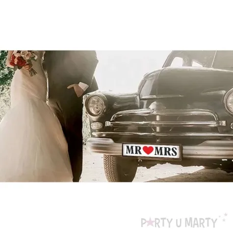 tablica rejestracyjna mr mrs partydeco