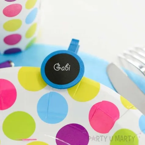 tabliczka dekoracyjna classic okragla turkusowy santex 4 szt