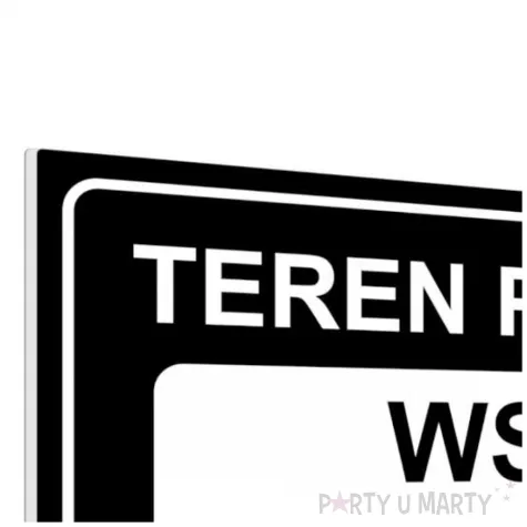 tabliczka informacyjna znak na brame teren prywatny wstep wzbroniony czarny 20x10 cm