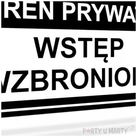 tabliczka informacyjna znak na brame teren prywatny wstep wzbroniony czarny 20x10 cm
