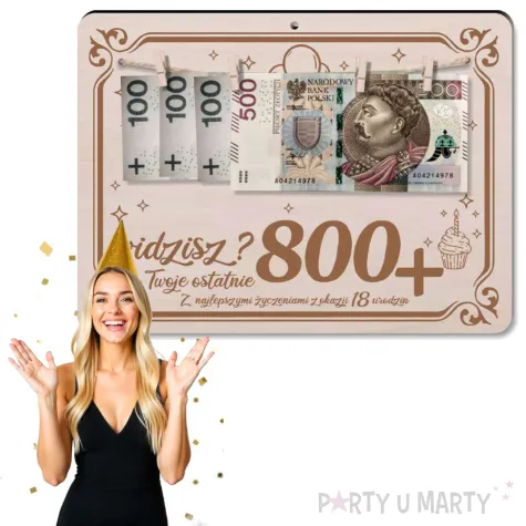 tabliczka widzisz 18 tka ostatnie 800 drewno 210x155 mm