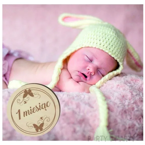 tabliczki do zdjec 12 miesiecy motylki drewno 80mm 15 szt