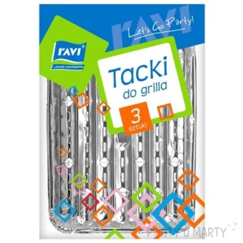 tacka do grilla prostokatna ravi 18x26 cm 3 szt