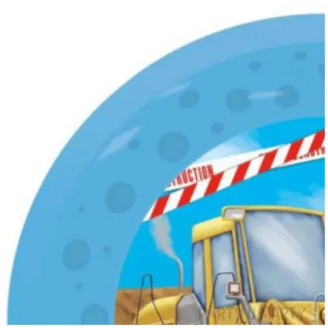 talerzyk plastikowy construction budowa ladowarka niebieski procos 21 cm 1 szt