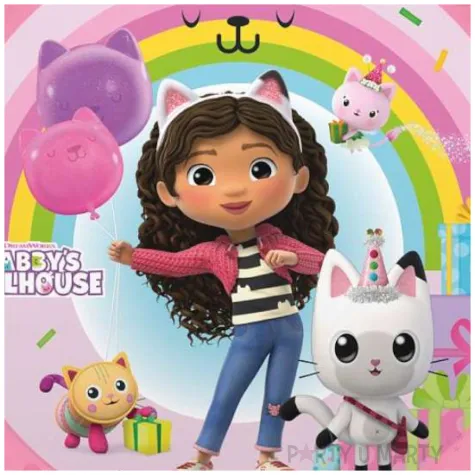 talerzyk plastikowy gabbys dollhouse rozowy jasny procos 21 cm 4 szt