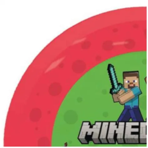 talerzyk plastikowy minecraft steve alex creeper enderman czerwony procos 21 cm 1 szt