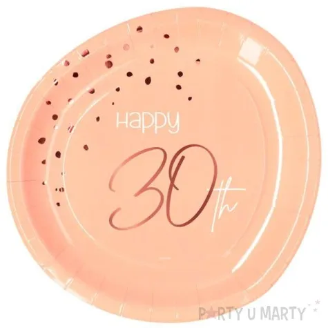 talerzyki elegant happy birthday 30 rozowe folat