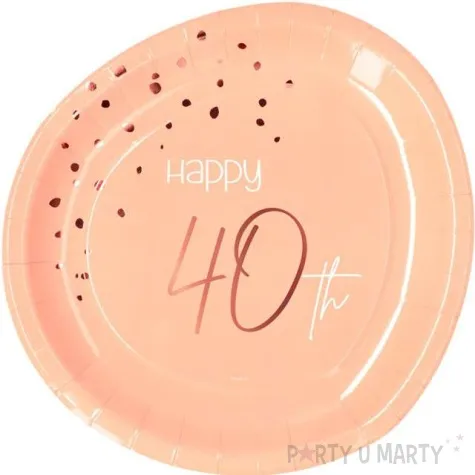 talerzyki elegant happy birthday 40 rozowe folat