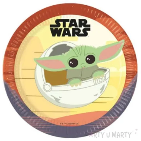 talerzyki gwiezdne wojny mandalorian procos 23cm 8szt